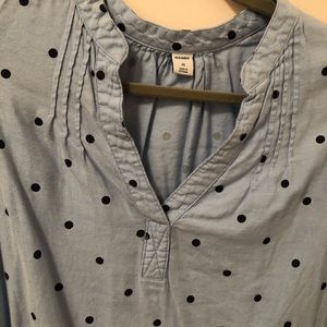 Light blue tie sleeve top